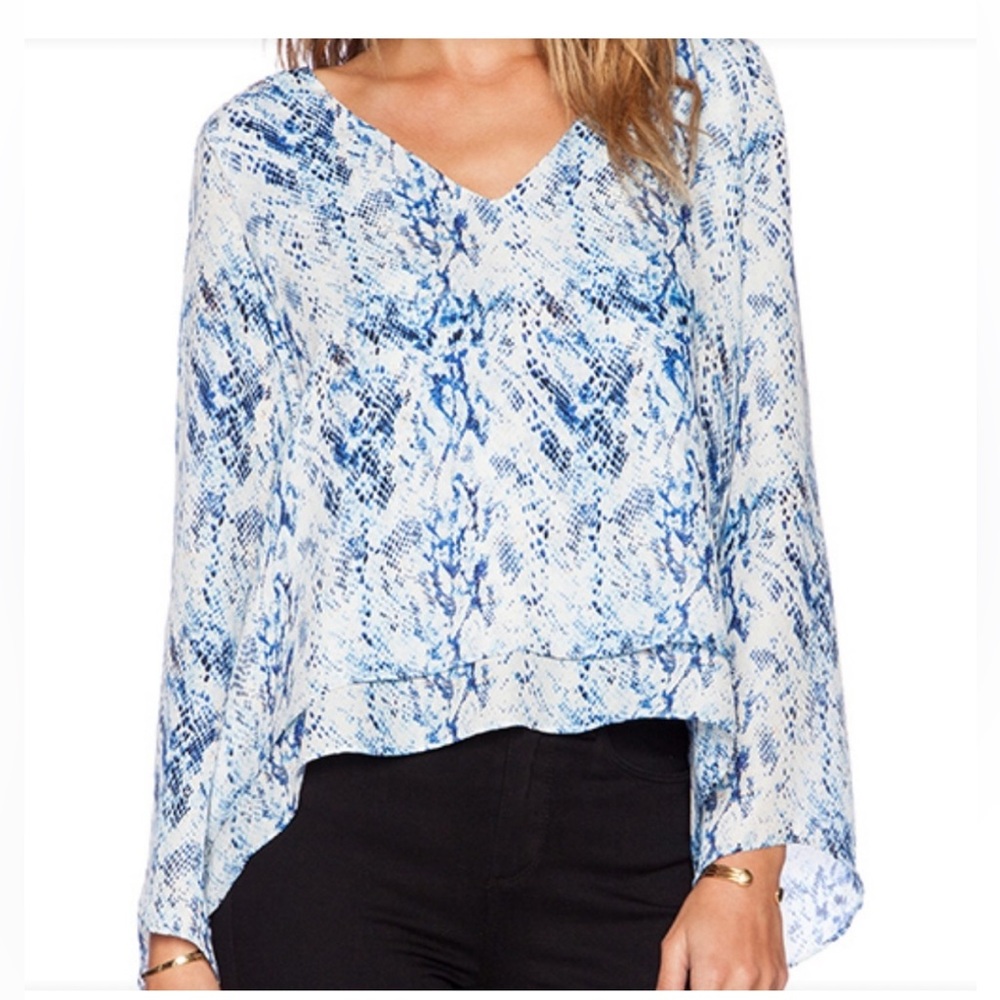 Parker Snake Skin Print 100% Silk Top Size S